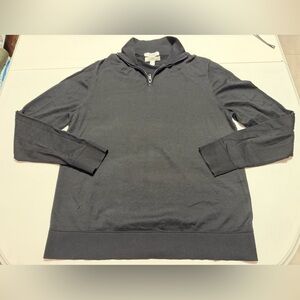 COS black silk & cotton quarter zip sweater